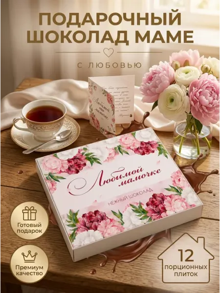Счастливая мануфактура Шоколад подарочный маме набор порционный сладкий подарок
