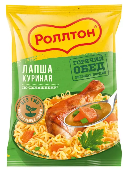 Нет бренда Лапша быстрого приготовления Роллтон курица по-домашнему 85