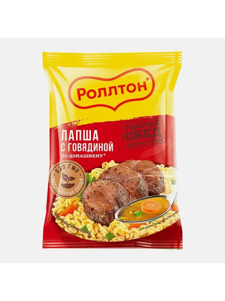 Лапша Роллтон с говядиной по-домашнему 85г
