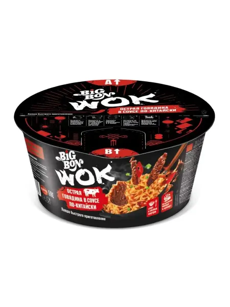 BIG BON Лапша WOK Острая говядина по-китайски 85 г