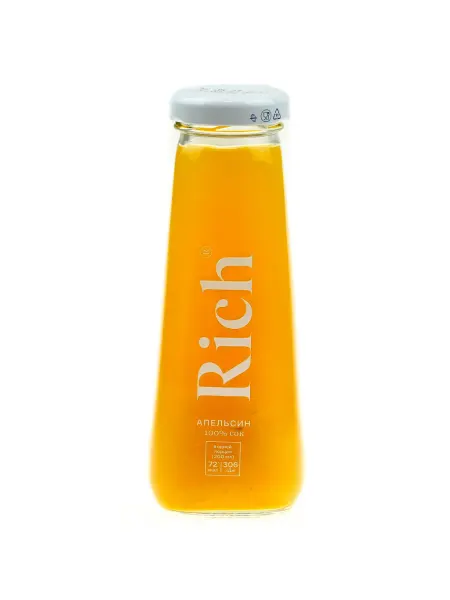 Rich Сок Апельсин в стеклянной бутылке, 0,2 л