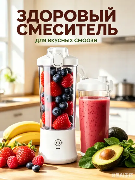 SATARIS Блендер портативный для смузи и коктейлей 2 в 1
