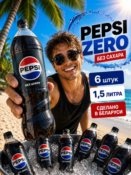 Pepsi Напиток Пепси-Кола без сахара 1.5 х 4 шт
