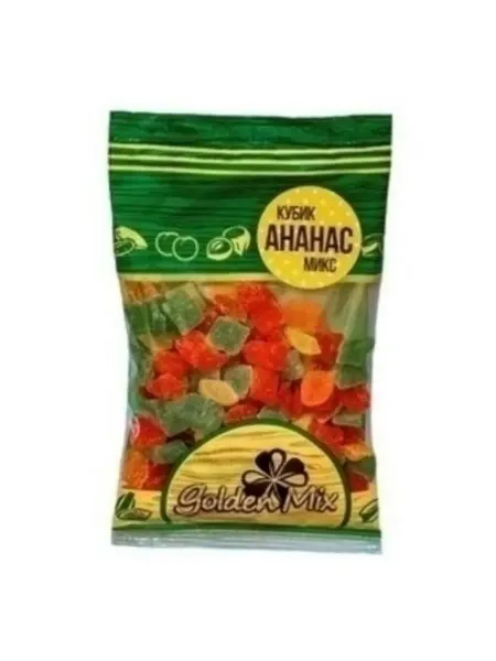 Цукаты Golden Mix из ананаса кубики 100 г