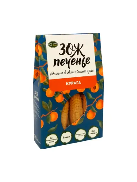GreenЗлак ЗОЖ печенье овсяно кукурузное с курагой, 100г