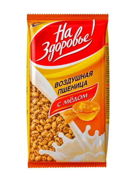 На здоровье! Сухой завтрак Воздушная пшеница с мёдом, 100г