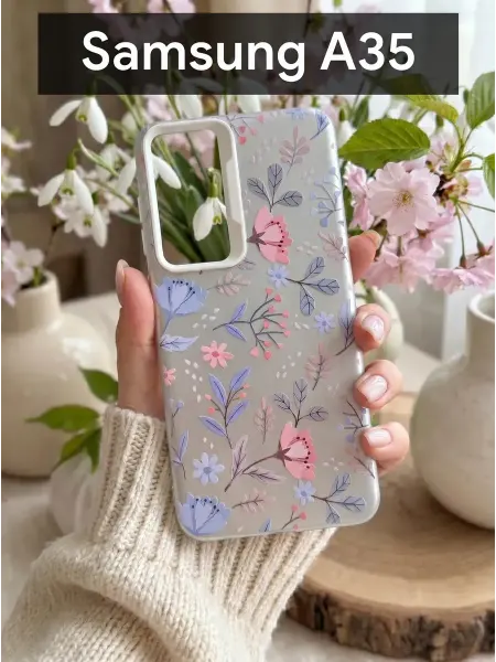 Good Luck Clover Чехол на Samsung Galaxy A35 5G Цветочный Принт (3)
