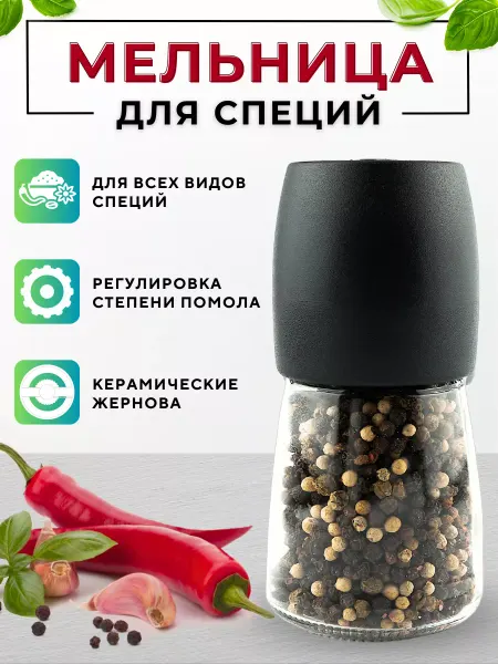 CGPRO Мельница для специй механическая 13 см
