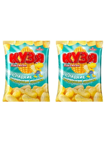 КУЗЯ ЛАКОМКИН Палочки кукурузные с сахарной пудрой пакет, 140 г