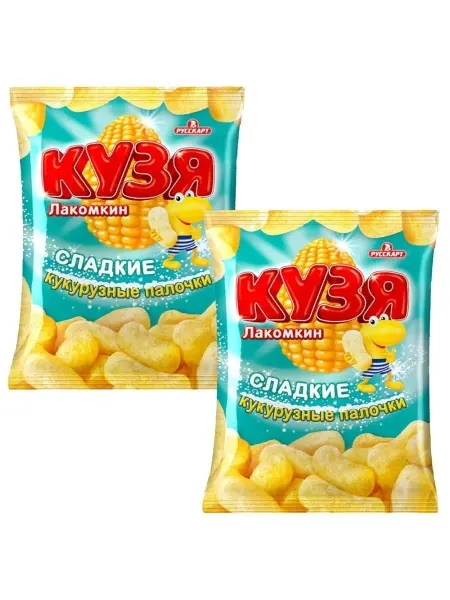 КУЗЯ ЛАКОМКИН Кукурузные палочки с сахарной пудрой, 140г, 2шт