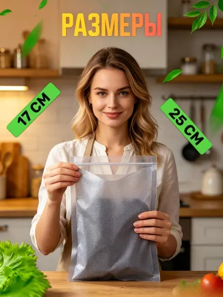 Вакуумный пакет для продуктов 17×25 см рифленый