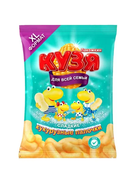 КУЗЯ ЛАКОМКИН Кукурузные палочки с сахарной пудрой, 190г