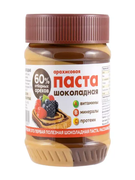 АЗБУКА ПРОДУКТОВ 2 СЛОЯ Шоколадная паста арахисовая 340гр