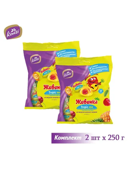 Konti Живинка Tropic sea со вкусом ананас-вишня, компл. 2шт по 250