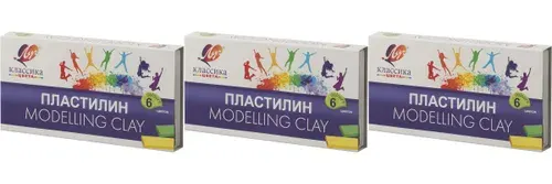 Луч Пластилин Классика 6 цветов, 3 уп