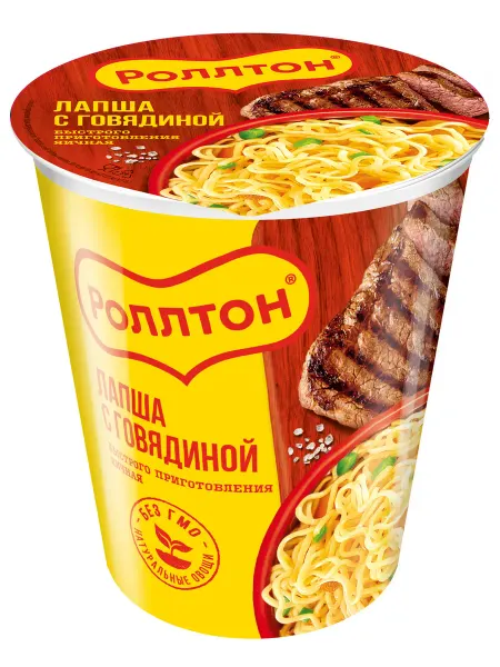 Роллтон Лапша Горячая порция с говядиной 70 г x 3