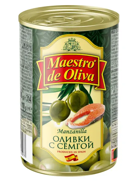 Maestro de Oliva Оливки фаршированные семгой 300г
