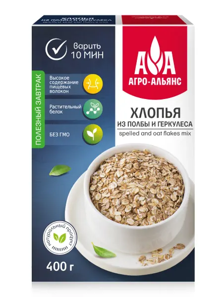 Агро-Альянс Хлопья из полбы и геркулеса 400 г