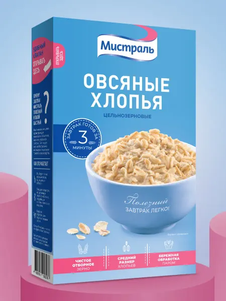 МИСТРАЛЬ Хлопья Овсяные 400 г