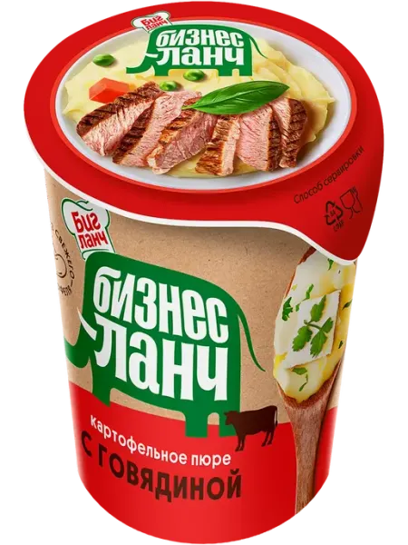 Пюре Бизнес ланч картофельное с говядиной 40г