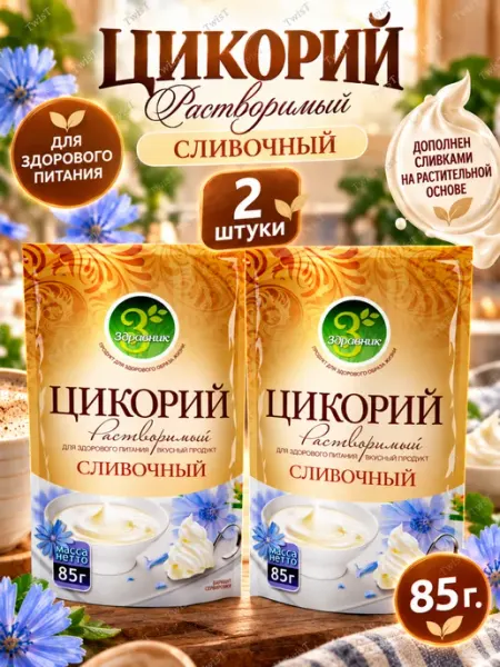 ЗДРАВНИК Цикорий растворимый со вкусом сливочный, 85г