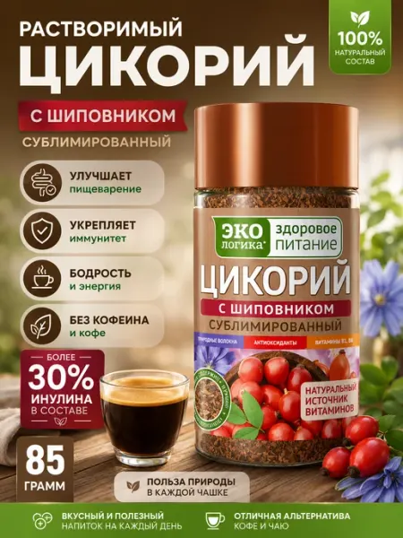 Экологика Здоровое Питание Цикорий Экологика сублимированный с Шиповником 85г