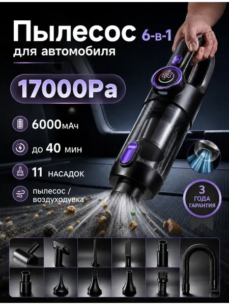 Xiaomi Car Vacuum Cleaner портативный автомобильный пылесос