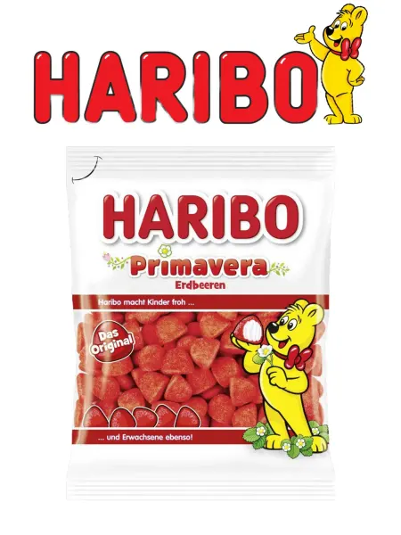 Haribo Мармелад жевательный Primavera Erdbeeren клубничный