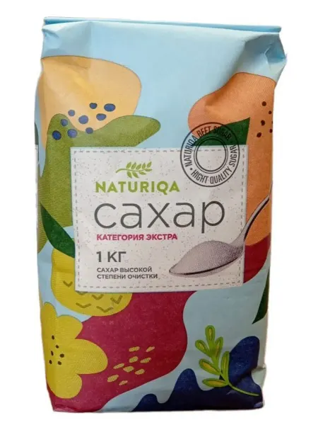Naturiqa Сахар белый Flora кристаллический, 1 кг - x 1шт