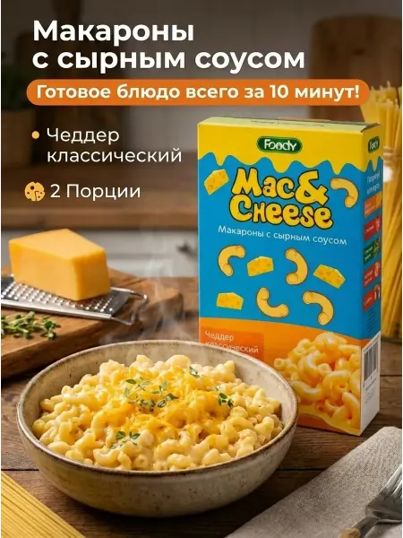 Foody Макароны с сырным соусом Чеддер