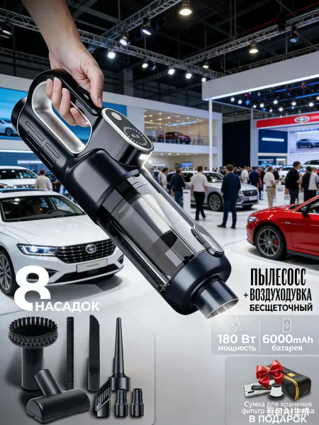 Horsun Мини пылесос для автомобиля беспроводной