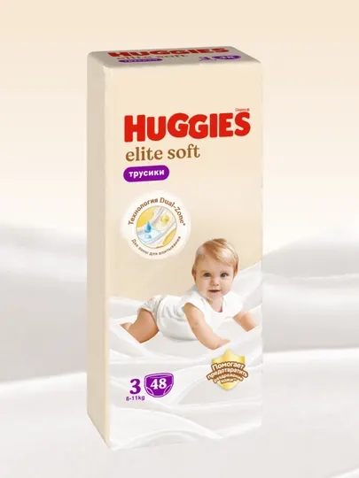 Подгузники трусики Huggies Elite Soft 6-11 кг, 3 размер, 48 шт