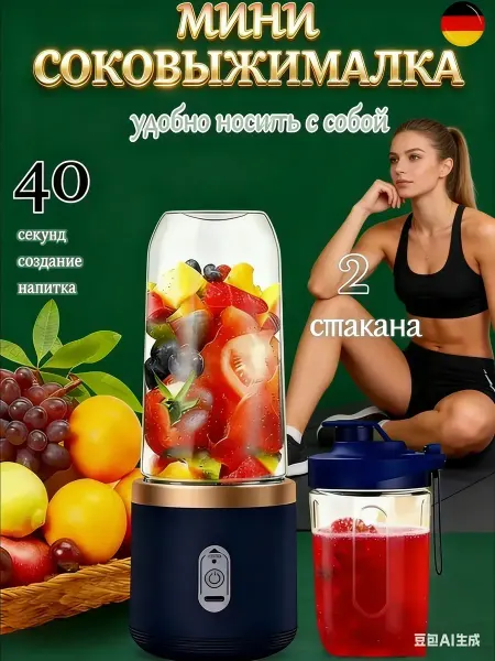 KORVIL Беспроводной портативный блендер для смузи и коктейлей