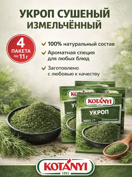 KOTANYI Укроп сушеный измельченный освежающий, сладковатый вкус