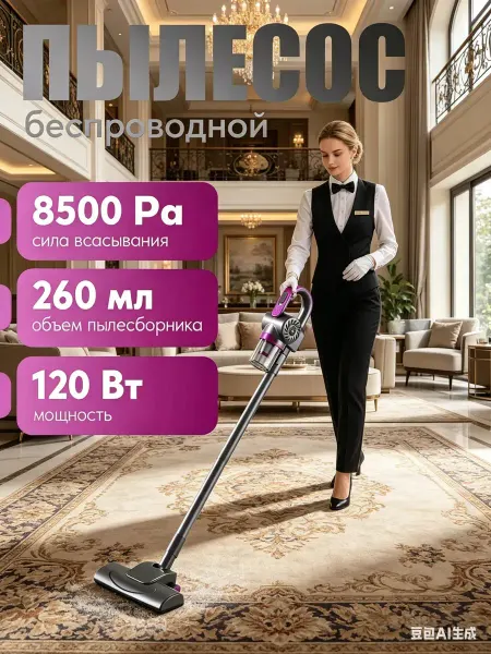MILIO Пылесос вертикальный моющий беспроводной