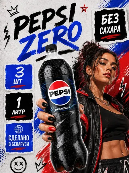 Pepsi Газированный напиток Пепси без сахара 1 л x 5 шт