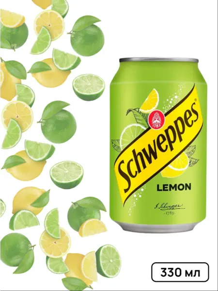Schweppes Напиток газированный со вкусом лимона, 2 шт. по 330 мл