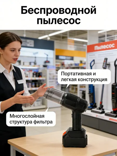 SoCare Мощный сильный беспроводной пылесос для автомобиля