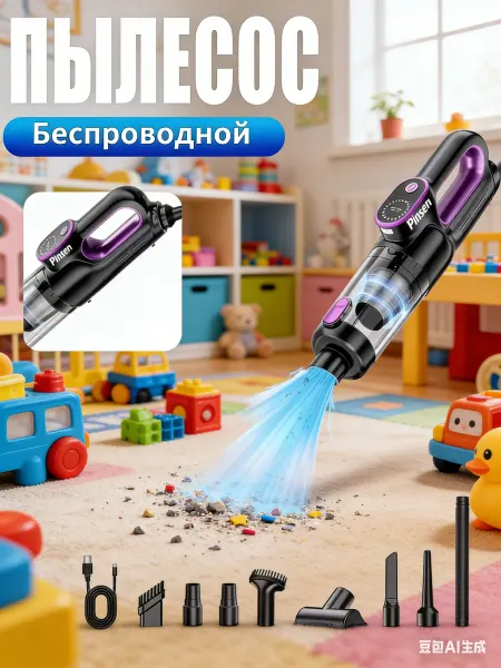 Wastarly Беспроводной пылесос для автомобиля бесщеточная