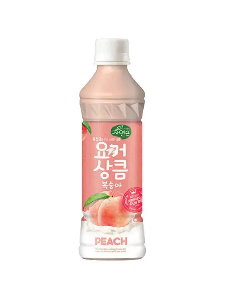 Woongjin Напиток сокосодержащий йогуртовый со вкусом персика, 340 мл