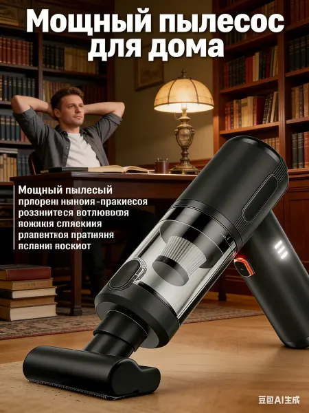 ZZGroup Пылесос для автомобиля беспроводной ручной мини