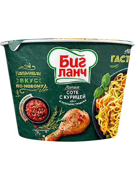 Лапша БИГ ЛАНЧ с тушеной курицей и луком