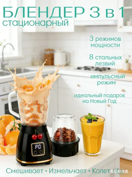 Блендер для смузи измельчитель стационарный
