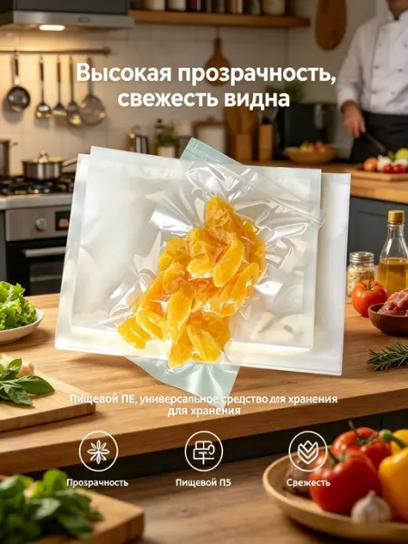 Рифленые вакуумные пакеты для хранения и заморозки продуктов