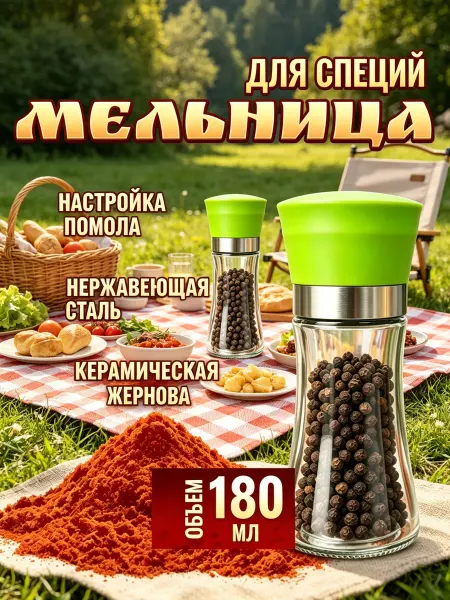 Ручная мельница для всех видов специй с нержавейкой