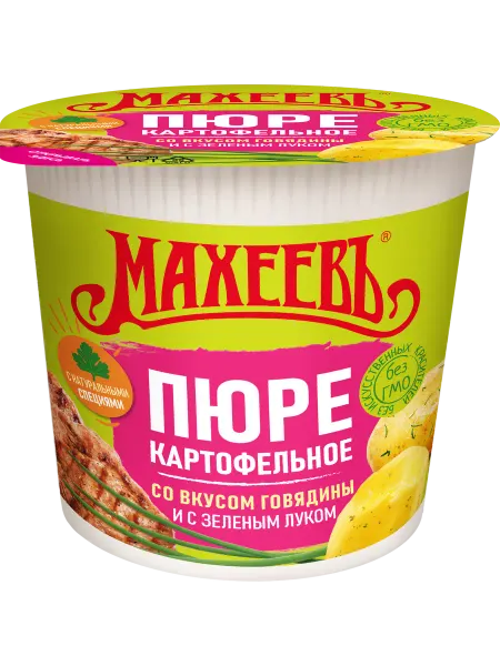 Пюре картофельное МАХЕЕВЪ со вкусом говядины и зеленым луком