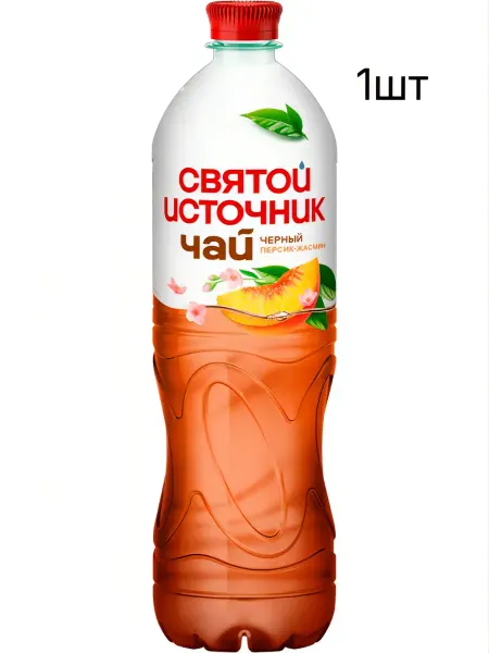 Напиток Святой Источник Чай черный Персик, жасмин, 1л