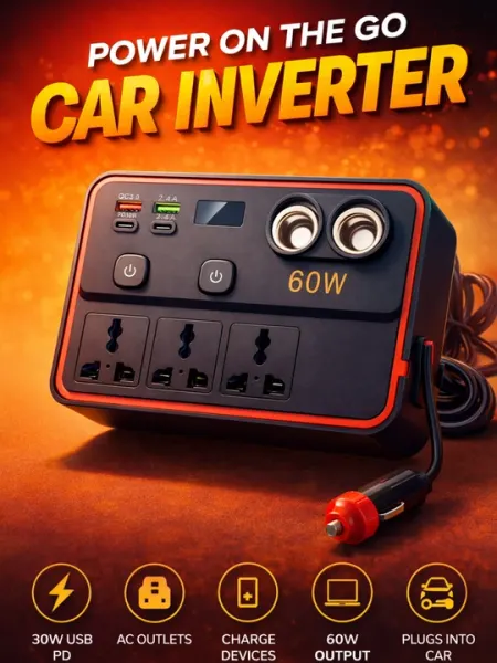 DrivePower 60W Автомобильный инвертор (3 розетки)