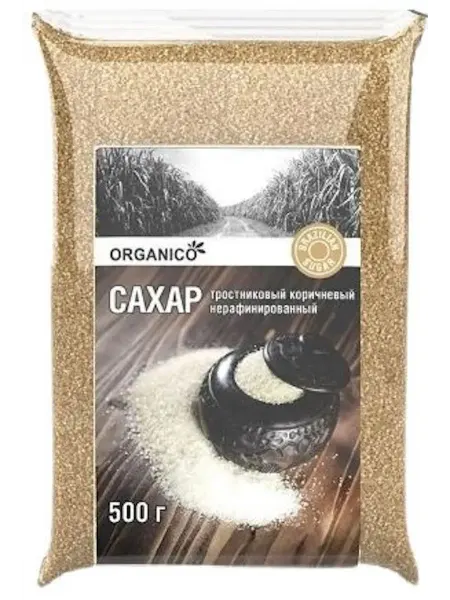 ORGANICO ТМ Сахар тростниковый коричневый 500 гр