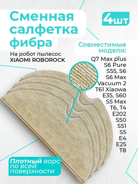 Фибра Салфетка тряпка к пылесосам Xiaomi Roborock